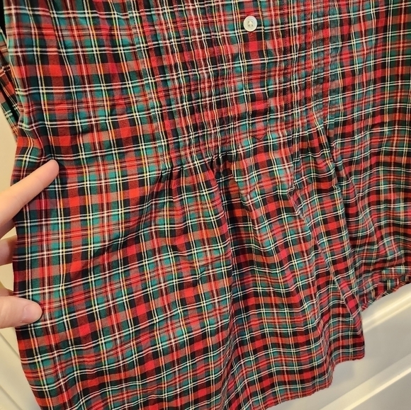 Vineyard Vines w/Cashmere Size 4 Peplum Tartan Top - Picture 2 of 7